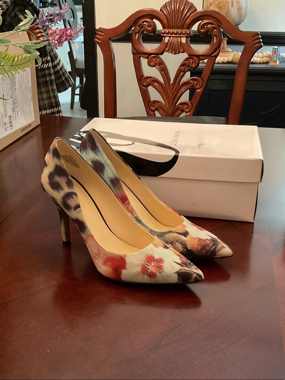 Nine West Floral Multicolor Pointed-Toe Pumps